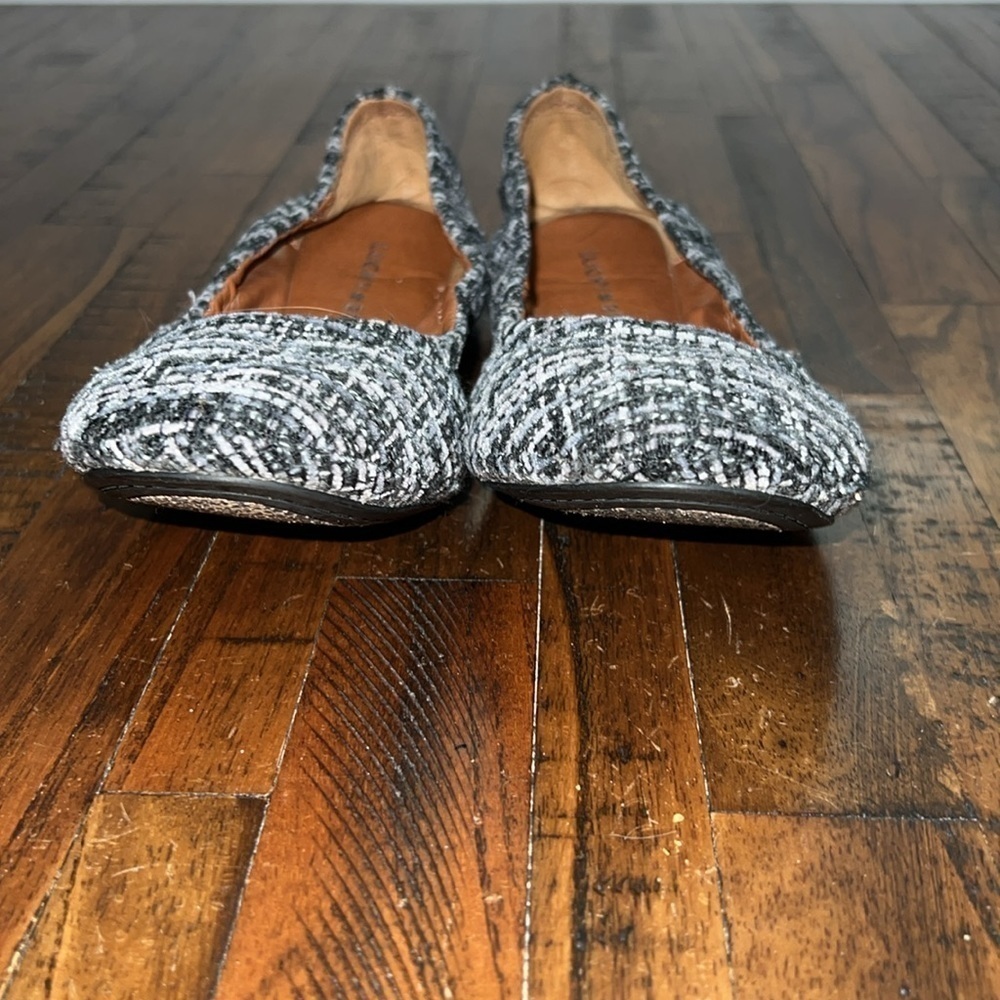 Lucky Brand Flats tweed black and gray woven fabric size 7.5 - Picture 5 of 11